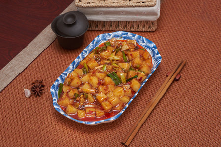 Classic Recipe Bitter Gourd Scrambled Egg Rice Bowlの写真素材