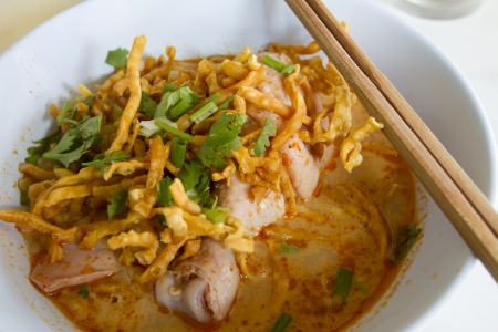 Northern Thai Noodle Curry Soupの写真素材