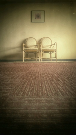 Two chair with carpet in vintage styleの素材