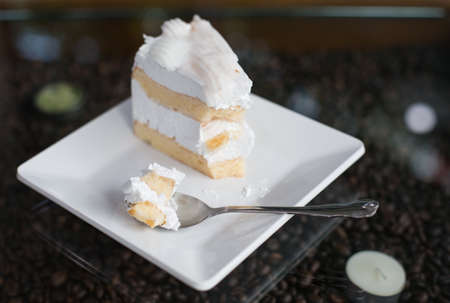 a piece of coconut cakeの写真素材
