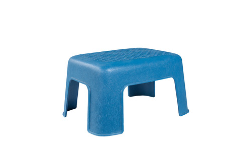 blue plastic chair isolated on white background
