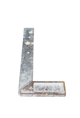 old try square isolated on white backgroundの写真素材