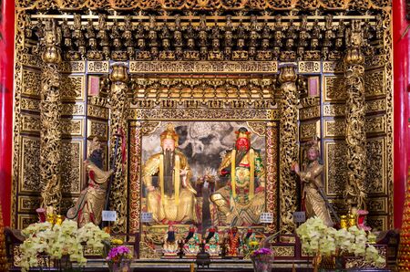 Details of Wenwu Temple sits on the flank of the mountain above the northern shore of Sun Moon Lake at Yuchi Township, Nantou, Taiwanのeditorial素材