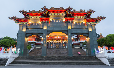 Wenwu Temple sits on the flank of the mountain above the northern shore of Sun Moon Lake at Yuchi Township, Nantou, Taiwanのeditorial素材