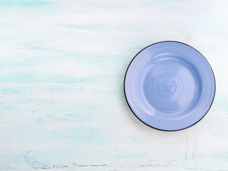 Pastel Color blue purple ceramic plate dish top view background
