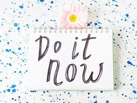 Do it now inspirational quote. Self motivation concept. Call to action.の写真素材