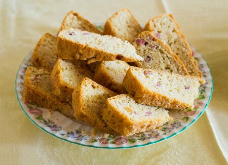 South Italian Neapolitan traditional Easter bread savory pie with salami and black pepper called...
