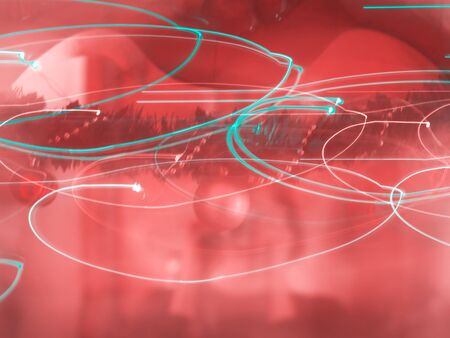 Christmas decor and festive lights in motion. Neon effect lines. Modern abstract festive blur selfie