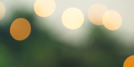 Christmas tree ornament on branches detail blur abstract background. Golden light