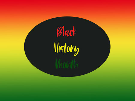 Black history month concept poster on red, yellow, green backgroundの写真素材