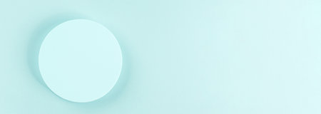 Round geometric shape turquoise podium for product display and textの写真素材