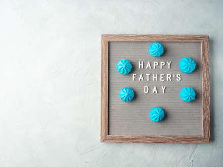 Happy fathers day greeting card with letter board text