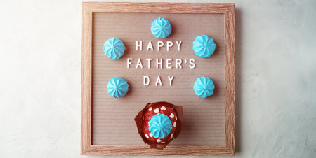 Happy fathers day greeting card with letter board textの写真素材