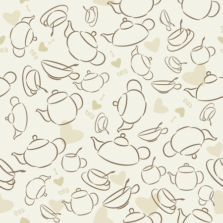 Seamless wallpaper I Love Green Teaのイラスト素材