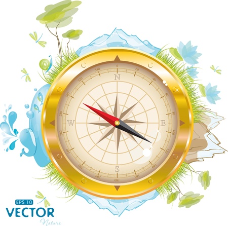 Round the world - design with compass, eps-10のイラスト素材