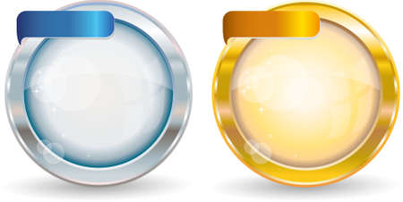 Silver and gold circle frame, vector illustration, eps-10のイラスト素材