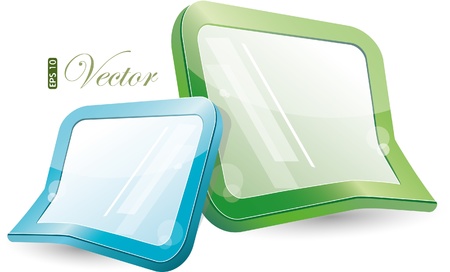 Green and blue form, set, vector illustration, eps-10のイラスト素材