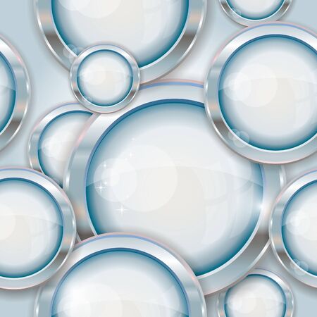 Seamless pattern - Silver circle frames, vector illustration, eps-10のイラスト素材