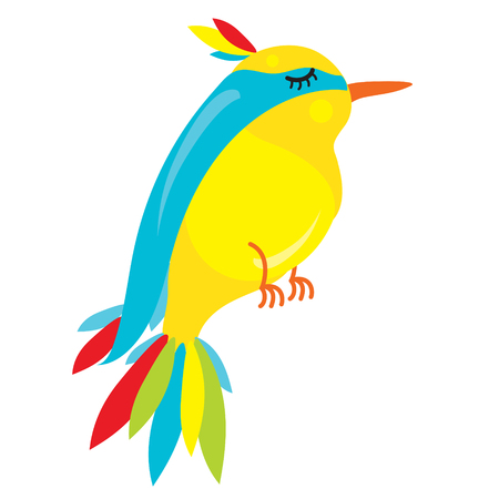 Abstract tropical bird, isolated on white, vectorのイラスト素材