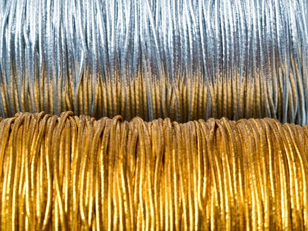 gold thread 2 , silver threadの写真素材