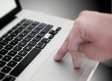 walking finger on keyborad touch padの写真素材