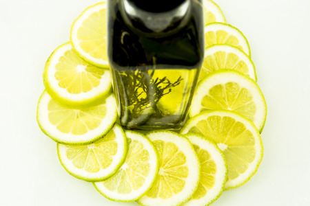 olive oil with citrusの写真素材