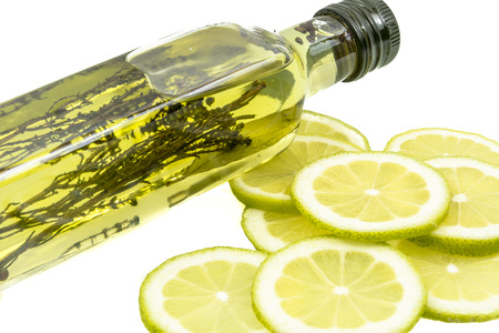 olive oil with citrusの写真素材