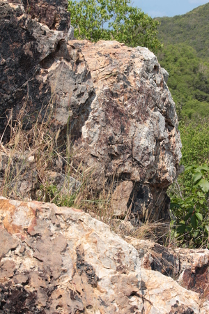The cliff on the hill.の写真素材