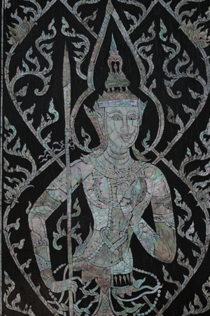 Thai painting can be seen in general temples in Thailand. It has been around for hundreds of years. This is a job that requires both ability and experience.の写真素材