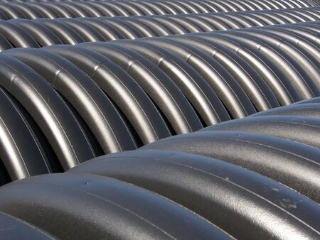 Closeup of textured drainage pipes