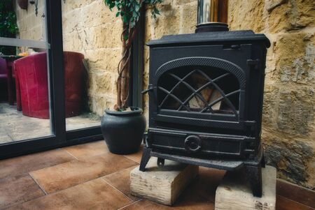Cast iron wood burner stoveの写真素材