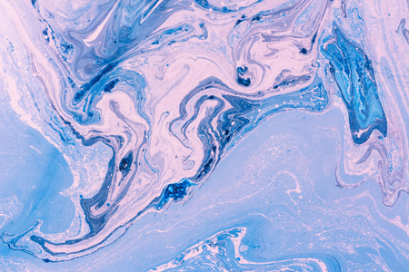Blue violet marbling texture. Creative background with abstract oil painted waves, handmade surface....