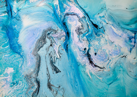 Creative ebru background with abstract painted waves. Beautiful liquid marbling texture....