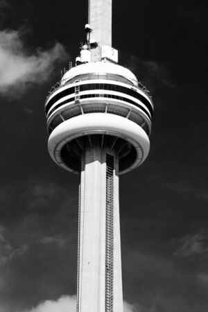 Beautiful black and white photo of the CN Towerのeditorial素材