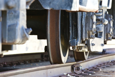 Beautiful photo of the moving train and the railroad