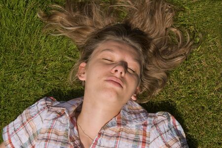 Sleeping girlの写真素材