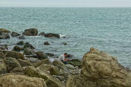 rock in seaの写真素材