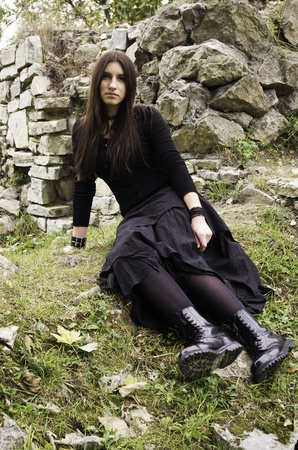 Young girle goth styleの写真素材
