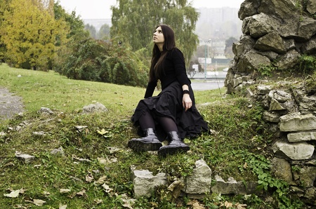 Young girle goth styleの写真素材