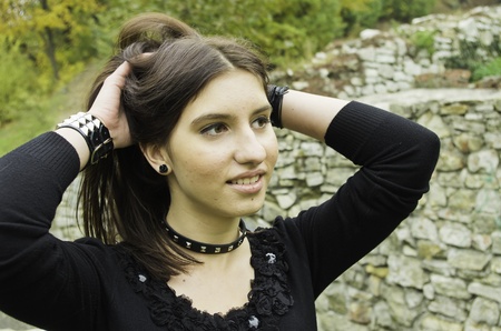 Young girle goth styleの写真素材