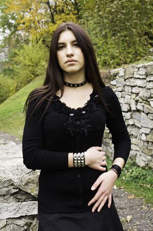 Young girl goth styleの写真素材
