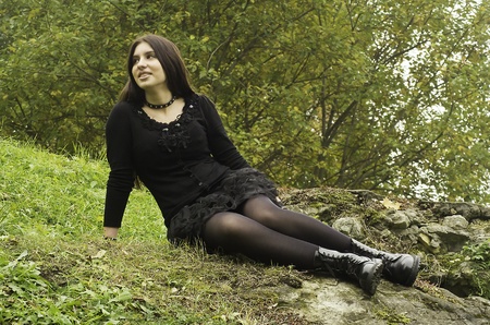 Young girl goth styleの写真素材