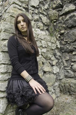 Young girl goth styleの写真素材