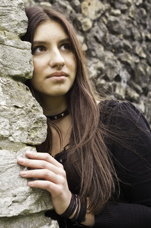 Young girl goth styleの写真素材