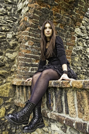 Young girl goth styleの写真素材