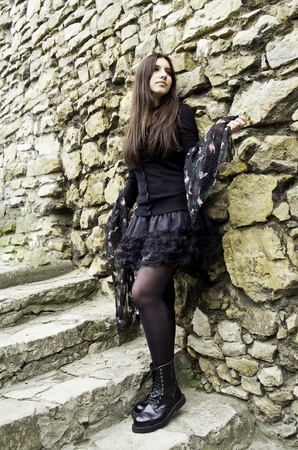 Young girl goth styleの写真素材