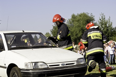 fire brigade making rescueのeditorial素材