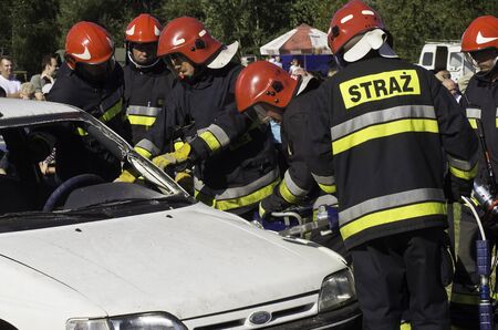 fire brigade making rescueのeditorial素材