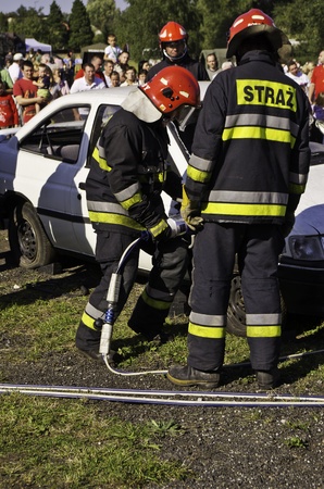 fire brigade making rescueのeditorial素材