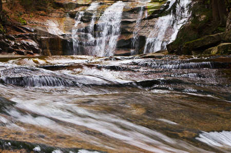mumlavsku waterfall near Harrachov , in Czech republicの写真素材